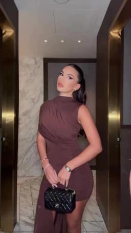 Mozision Irregular Draped Ruched Sexy Mini Dress For Women Elegant Turtleneck Sleeveless High Waist Pleated Club Party Dress