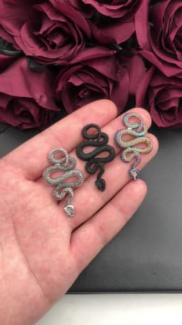 5Pcs 43*25mm 3 Colors Snake Charms Pendant Designer Charms Fit Jewelry Making DIY Jewelry Findings