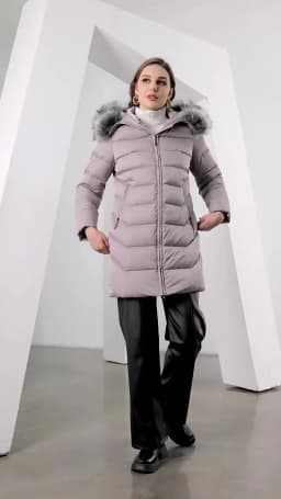 Astrid Women's Winter Parka Coats with Natural Fur Collar Hooded Belt Long Quilted Jackets Thick Warm Female Padded Overcoat