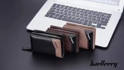 1Pcs/Baellerry Men's Pu Leather Wallet, Large Capacity Multi-Card Slot Zipper 80% off Wallet, with Id Window and Coin Pocket, Ideal Gift for Men