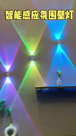 LED Night Lights Motion Sensor RGB Ambient Light Magnetic USB Rechargeable Party Corridor Closets Double-head Sunset Wall Lamp