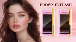 NAGARAKU Brown Eyelashes Individual Eyelash Makeup 16 Lines Brown Color High Quality Super Soft Natural Synthetic Mink
