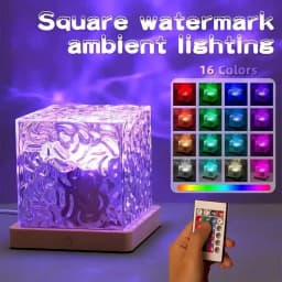 16Colors Ocean Wave Projector Light Dynamic Rotating Flame Remote RGB Dimmable Water Ripple LED Night Lamp for Living Room Decor