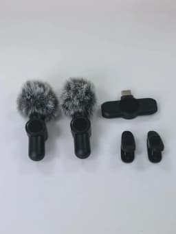 Wireless Lavalier Microphone With Windproof Cover Audio Video Recording Mini Mic For iPhone Android Mobile Phone Microphone