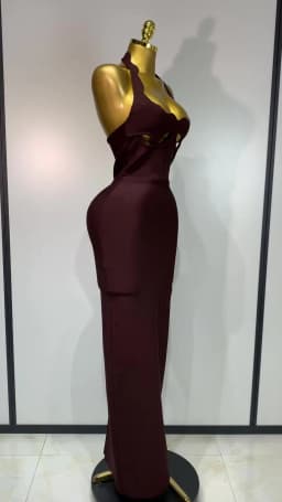 Women Halter Neck Sexy Cut Out Backless Bandage Long Dress Celebrity Elegant Evening Party Luxury Birthday Nightclub Dress