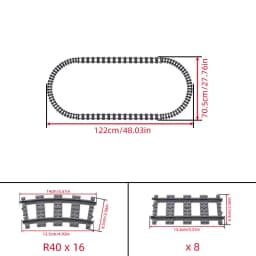 MOC Creative Expert Ideas City Train Tracks Straight Curved Ellipse Crossings Rails Bricks Building Blocks DIY Toys for Kids GIF