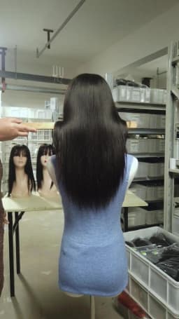 Malaysian Human 100%Hair Wig with Bangs 180% Density Center Part Silk Base Top Wigs Silky Straight Natural Hairline Elegant Hair