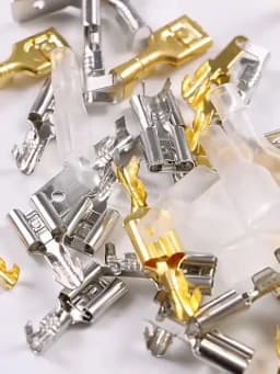 50/100Pcs Electric Wire Connectors Set 4.8/6.3mm With Lock Female and Male Crimp Terminal Connector Brass Silver Car Speaker