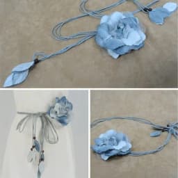Casual Knotted Waist Chain For Dresses Lady Thin Waist Belt Long Tassel Braid Waistband Elegant Handmade Big Flower Decorative