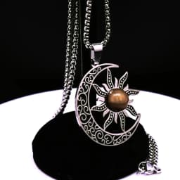 Witch Moon Sun Pentagram Necklace Stainless Steel Stone Occult Luna Crescent Wicca Necklaces Jewelry Collares Acero Inoxidable