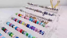 Acrylic Jewelry Display Stand Holder with Charm Rods for Rondelles Charms Earrings Pendant Trollbeads Spacers Storage Organizer