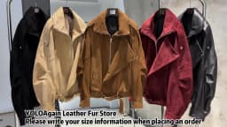 YOLOAgain Women's Real Leather Jacket 2025 Autumn Oversized Vintage Sheepskin Coat Female