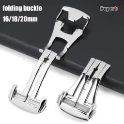 16mm 18mm 20mm Folding Watch Buckle for Omega Stainless Steel Deployment Clasps for Seamaster Polished Matte Watchband Button