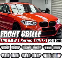 XVIP Front Bumper Kidney Grille Racing Grills For BMW 1 Series F20 F21 2015-2019 Replacement Double Slat Gloss Black Grilles
