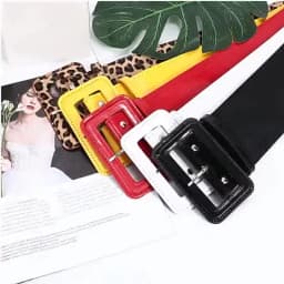 7.5cm Wide Women Belt Super Decorative Simple All Match Yellow White Black Coat Down Jacket Waist Seal Bright PU Leather