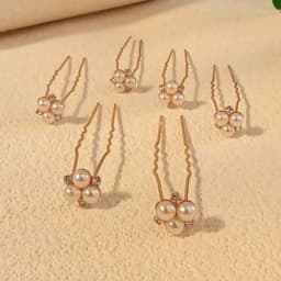 12Pcs/Set Elegant Pearl Crystal Wedding Hair Pins for Women Flower U-Shape Hair Clips Bridal Hair Accessories Jewelry Gifts
