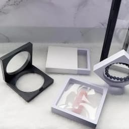 3D Floating Picture Frame Shadow Box Jewelry Display Stand Ring Pendant Holder Protect Jewellery Stone Presentation Case
