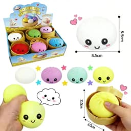 Glitter Dumpling Squeeze Box Soft Baozi Squeeze Toy For Role Play And Stress Relief With High Elasticity