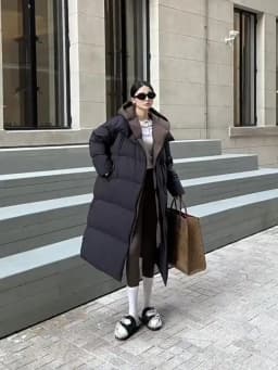 Winter New White Duck Down Hooded Fake Two Piece Down Jacket Women's Long Knee Down Jacket Winter Women's Warm Coat Pike Coat