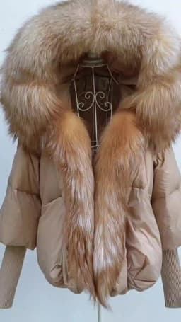 Women Coat White Duck Down Jacket Super Large Real Red Fox Fur Collar Hooded New Fashion Outerwear Puffer Jacket New