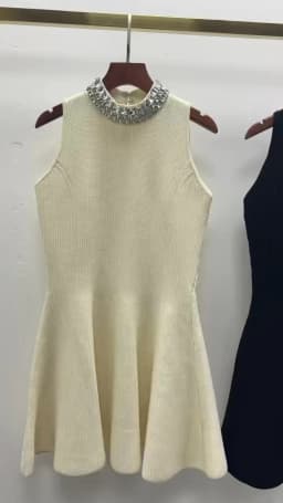 2637 High-quality Summer New Sexy Style Elastic Knitted Fashion Trend Slim Fit And Slimming Nail Drill Women's Short Dress