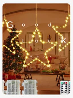 1pc Five-pointed Star String Lights, LED Star Lights, Decorative Star Lights with 8 Lighting Modes/Timer Christmas Decorations