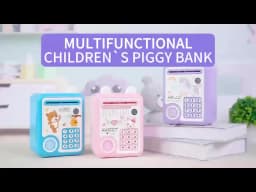 Christmas Gift with Box for Girls Boys Electronic Savings Tank Automatic Paper Rolling Simulated Facial Fingerprint Recognition