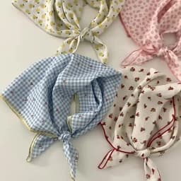 Elegant Cashew Small Square Scarf Cherry Flower Cotton Linen Print Scarves Korean Headband Printed Silk Scarf Outdoor
