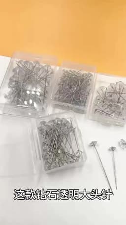 100pcs Transparent Diamond Pins 3.15 Inch Clear Straight Corsage Bouquet Diamond Pins Wedding Wrist Flower Decoration Craft