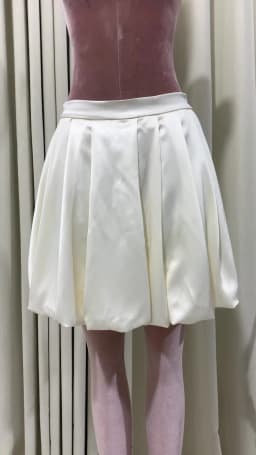 Lautaro Spring Summer Sweet Cute Soft Shiny Satin Mini Bud Skirt Women with Shorts High Waist Short Luxury Designer Clothes