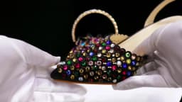 Venus Chan 2023 New INS High-Heeled Pointed Toe Wedding Shoes Colorful Full Diamond Design Shoe and Bag Set for Nigeria Party