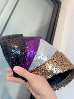 1Pcs Sequined Wide-Brimmed Headband Holiday Party Bronzing Sequined Hair Band Makeup Diademas Haar Accessoires Women