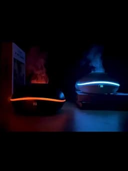 2024 New Simulated Flame Humidifier Colorful Night Light Ultrasonic Atomization Can Add Essential Oil Small Aromatherapy Machine