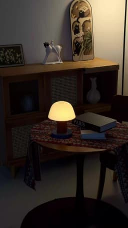 Mushroom Table Lamp USB Rechargeable LED Touch Desk Light Warm Color Night Light