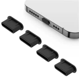 Silicone Type-C Anti-Dust Port Plug & Protector with Cleaning Brush Compatible with iPhone Samsung Xiaomi Huawei Phone Accessory