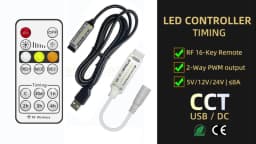 Dual Color LED 5V 12V 24V Dimmer RF Wireless Remote Control DC USB Plug 3 Pin 2700-6500K PWM Controller for CCT 5050 Strip Light