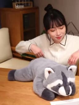 Cute Raccoon Plush Toy Stuffed Animals Soft Doll Pillow Grey Raccoon Toys Birthday Gift for Boys Girls