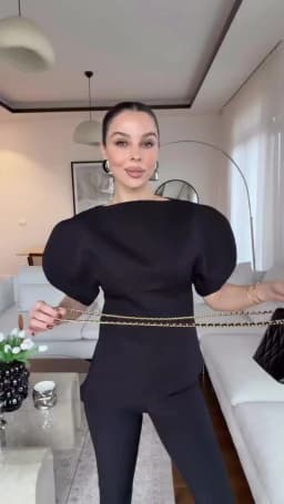 HH Women Elegant Solid Puff Sleeve Blouse Asymmetrical Hem O Neck T-Shirts 2026 Spring Fashion Female Streetwear Y2K Tops