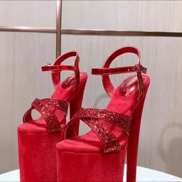 2022 Super High Waterproof Platform Sandals Women Fish Mouth Open Toe Pole Dance High Heels 26CM Nightclub Catwalk Shoe