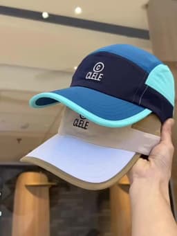 Curved Brim Quick-Dry Baseball Cap Unisex Embroidery Color Block Design Sport Hat for Running Cycling Outdoor Activities