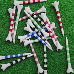 【20pcs】70mm/83mm Colored Striped Golf Tee - Durable Four-fork Plastic Golf Tee Set - High-end Golf Accessories for Men and Women