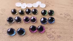 10pair 3D Glitter Trapezoidal Safety Eyes Amigurumi For Crochet Toys Plush Clear Crooked Pupils Eyes Big Size 16/18/20/22/25mm