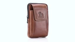 Top Layer Cowhide Men's Belt Bag for Casual Outdoor Mobile Phone Bag, Genuine Leather Waist Bag