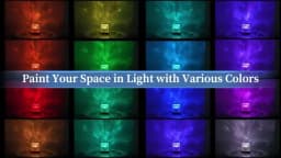 LETOUR Rotating Water Ripple Table Lamp USB Rechargeable Aurora Cube Night Light 16 Color Changeable Ocean Wave Galaxy Projector
