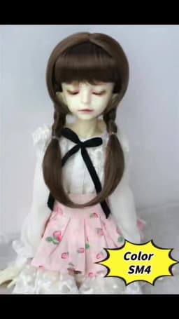 Jusuns BJD Wigs JD676 9-10inch 10-11inch 11-12inch Double Ponytail Braid Synthetic Mohair Doll Hair Fashion Doll Accessories