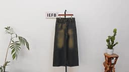 IEFB Summer Men's Denim Pants Old Blue Washed Male Jeans Straight Casual Menwear Loose Wide Leg Trousers New Fashion 9C354