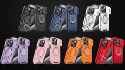 Slide Camera Protection Armor Phone Case For Samsung S26 S25 S24 S23 S22 S21 Plus 5G Ultra Metal Kickstand Magnetic Phone Cover