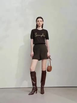 AMII 2025 Autumn Concise for Loose Casual Wide-leg Female pants Elegant Office Lady Simple Shorts Bottoms 12523083