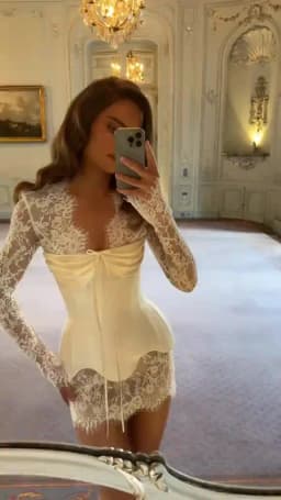 Romantic Lace Corset Mini Dress Elegant Long Sleeve Satin Bustier White Bridal Women's Dresses 2026 High Quality Party Vestidos