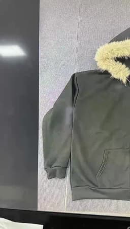 Fluffy Hat Hoodie Solid Color Casual Long Sleeve Hoodie Retro Coat Street Trend Y2K
